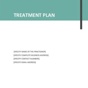 Simple Treatment Plan Template