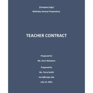 Basic School Contract Template