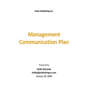 Management Communication Plan Template