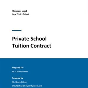 Private School Tuition Contract Template