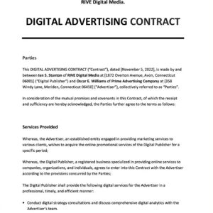 Digital Advertising Contract Template
