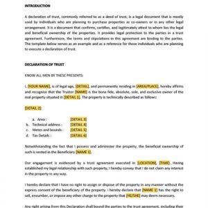 Declaration of Trust Template