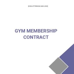 Gym Membership Contract Template