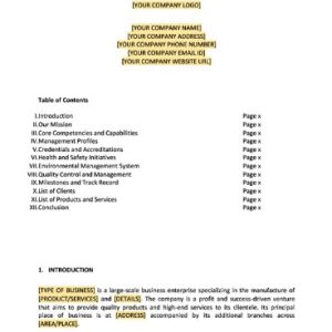 Capability Statement Template