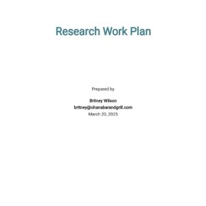 Free Research Work Plan Template