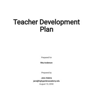 Teacher Development Plan Template