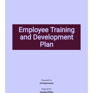 Employee Training and Development Plan Template