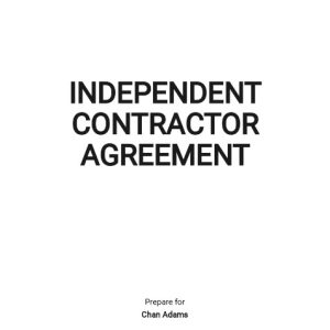 Simple Independent Contractor Agreement Template
