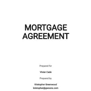 Simple Mortgage Agreement Template