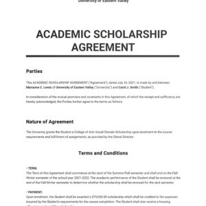 Basic University Agreement Template