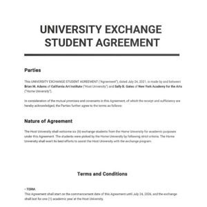 Sample University Agreement Template