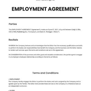 Editorial Freelance Agreement Template