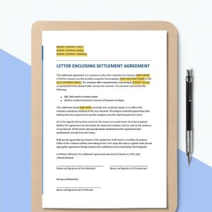 Letter Enclosing a Settlement Agreement Template