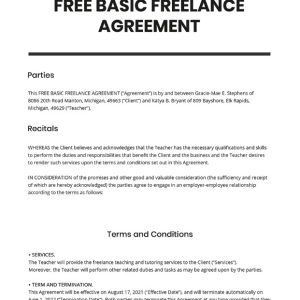 Basic Freelance Agreement Template