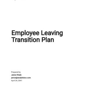 Employee Leaving Transition Plan Template