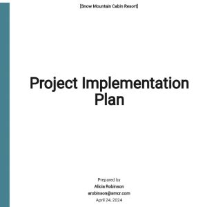 Sample Project Implementation Plan Template