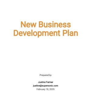 Sample New Business Development Plan Template
