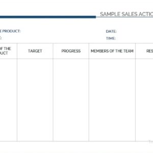 Sample Sales Action Plan Template