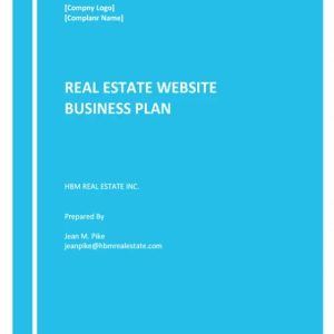Real Estate Website Business Plan Template