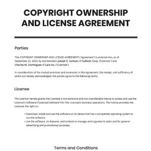 Copyright Ownership and License Agreement Template