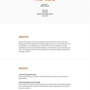 Cafeteria Business Proposal Template