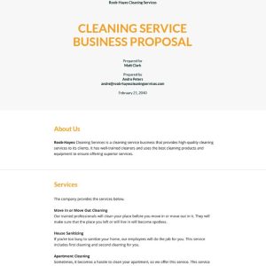 Cleaning Service Business Proposal Template