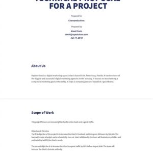 Sample of Technical Proposal for a Project Template
