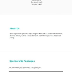 School Sponsorship Proposal Template