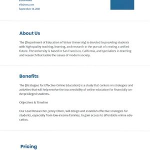 University Grant Proposal Template