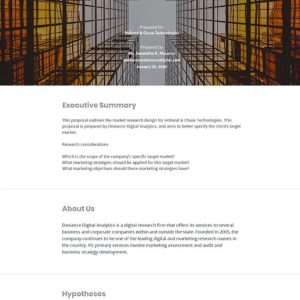 Market Research Proposal Template