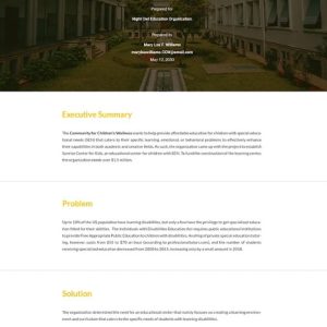 Sample Construction Investment Proposal Template