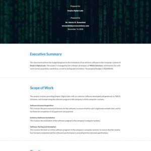 Software Budget Proposal Template