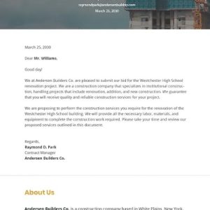 Construction Project Bid Proposal Template