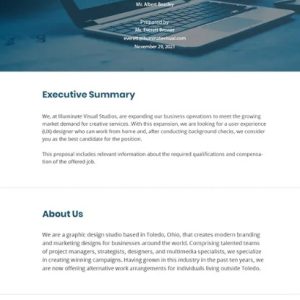 Professional Work From Home Proposal Template