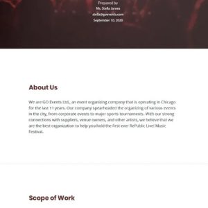 Music Event Proposal Template