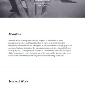 Event Photography Proposal Template