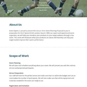 Sports Event Proposal Template