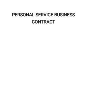 Personal Business Contract Template