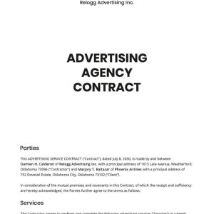 Simple Advertising Agency Contract Template