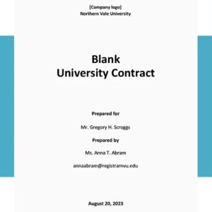 Blank University Contract Template