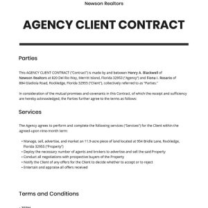 Agency Client Contract Template