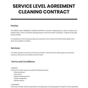 Commercial Contract Cleaning Janitorial Services Template