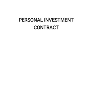 Sample Personal Investment Contract Template