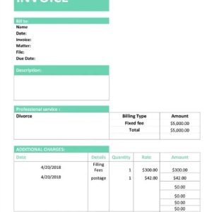 Legal Service Invoice Template