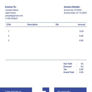 Accountancy Firm Invoice Template