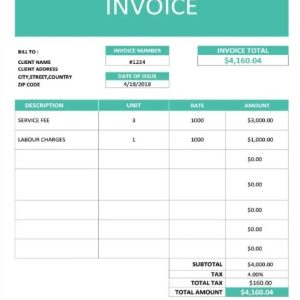 Business Service Invoice Template