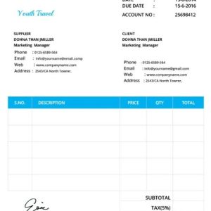 Simple Invoice Format Template