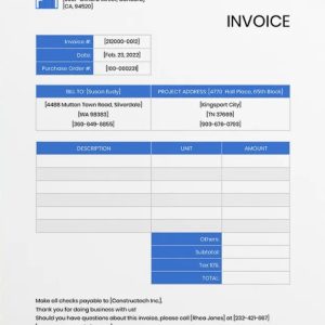 Professional Contractor Invoice Template