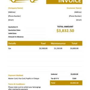Car Rental Invoice