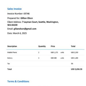 Sales Invoice Template